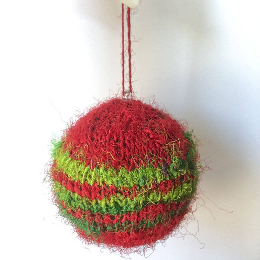 Striped Christmas Ornaments Knitting Pattern