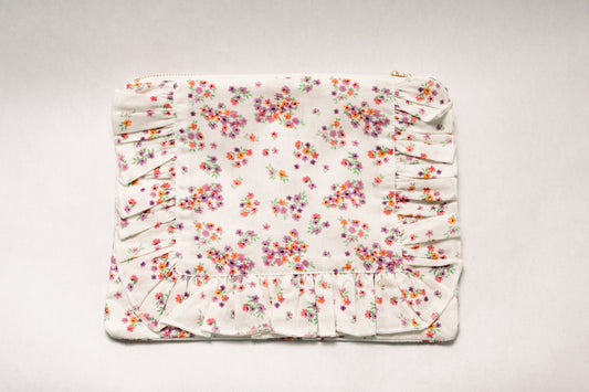 Lavender Marmalade | Timeless Floral Ruffle Zipper Pouch