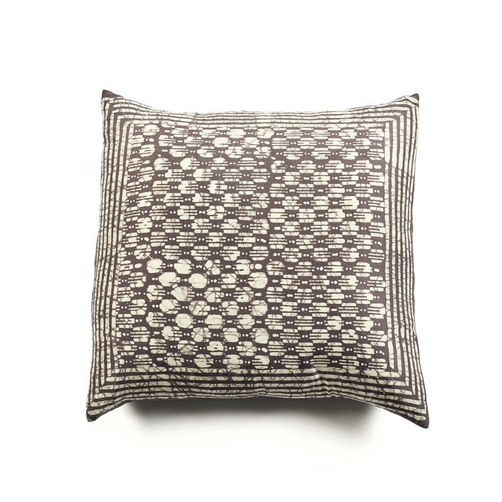 Oasis Hand Crafted Wax Block Print Mulberry Silk Pillow