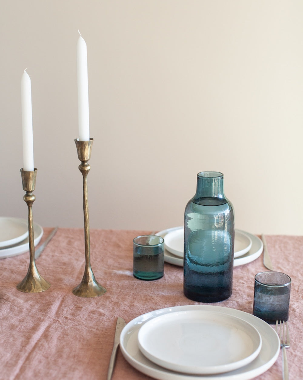 S/2 Gemini Candlesticks - Brass Finish