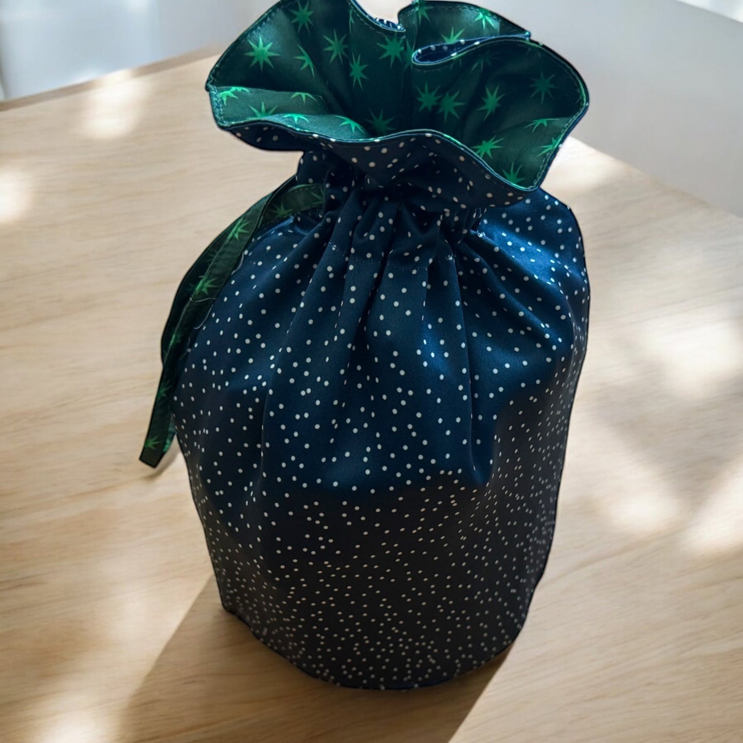 Medium Reusable Fabric Gift Bag | Stars and Snow