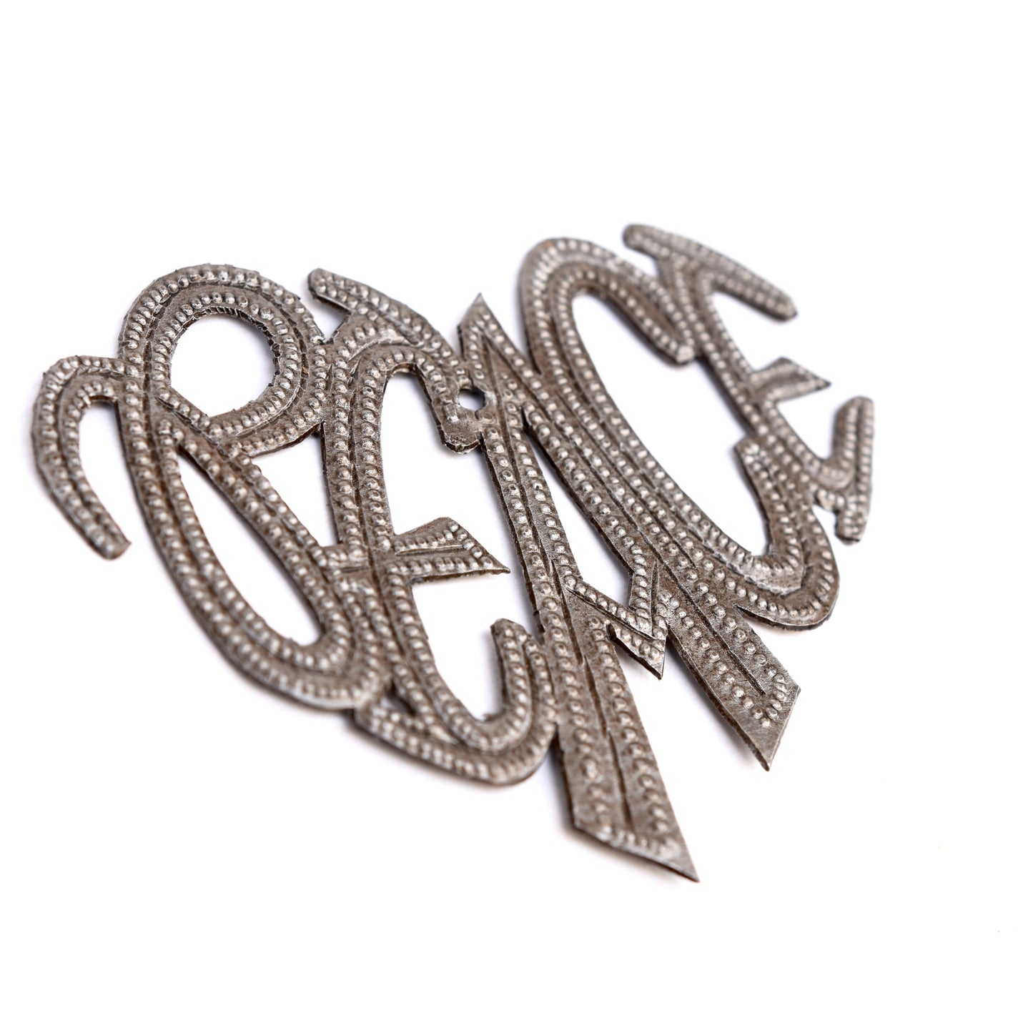 Handmade “Peace” Heart Hanging Ornament 4x3 Haitian Metal