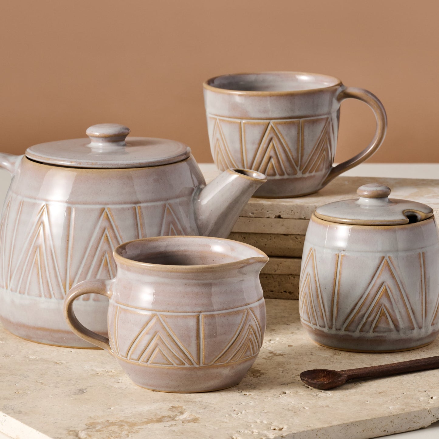 Mountain Peaks Ceramic Teapot