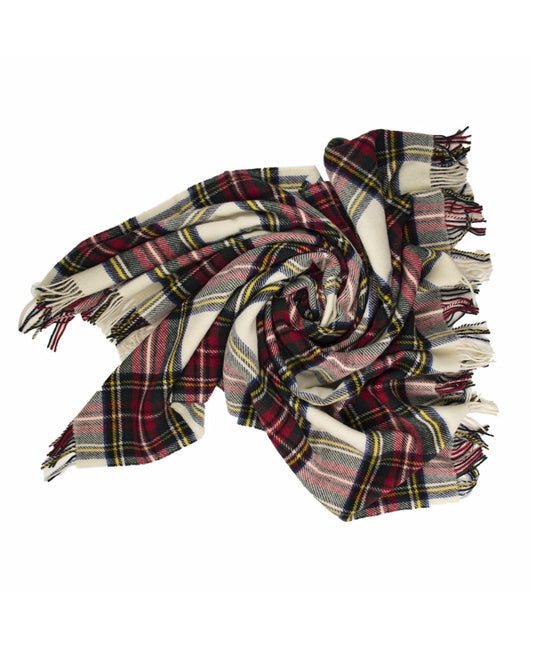 Highland Tartan Tweed Pure 100% Wool Throw ~ Dress Stewart ~