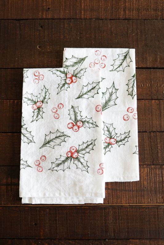 Holly Tea Towel