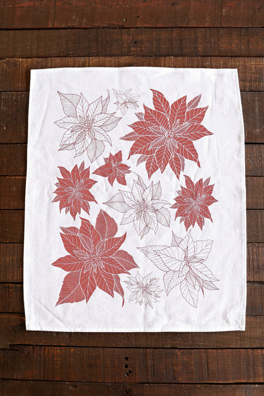 Poinsettia Tea Towel
