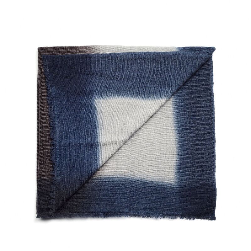 Moonstruck Blue Gray Handloom Handspun Merino Throw
