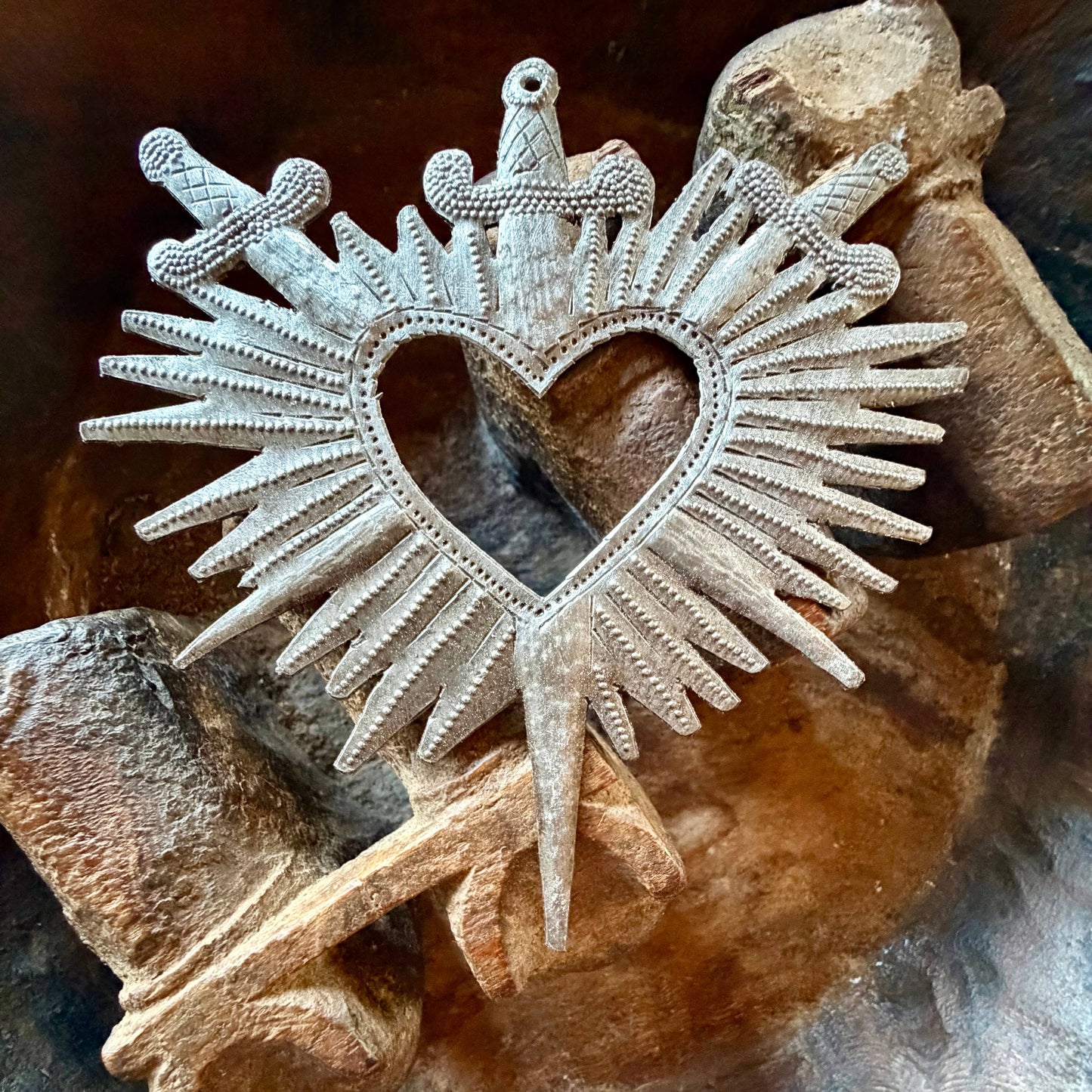 Haiti Sacred Heart Wall Art Crossed Swords Fair Trade Metal