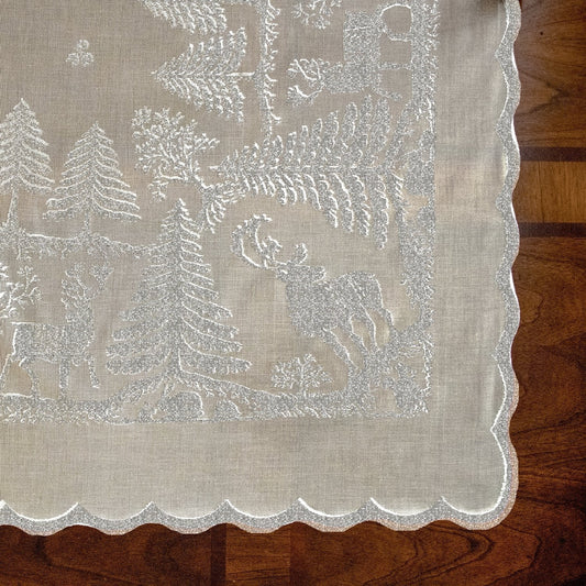Prince of Scots Scottish Leno Gauze Mantle Scarf - Silver Lurex