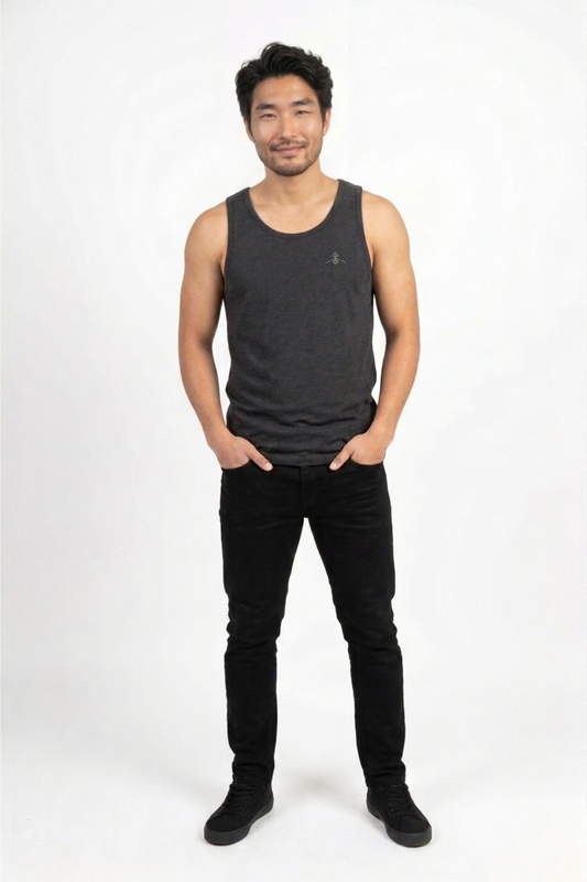 Camiseta tirantes orgánica - Gris Oscuro Jaspeado