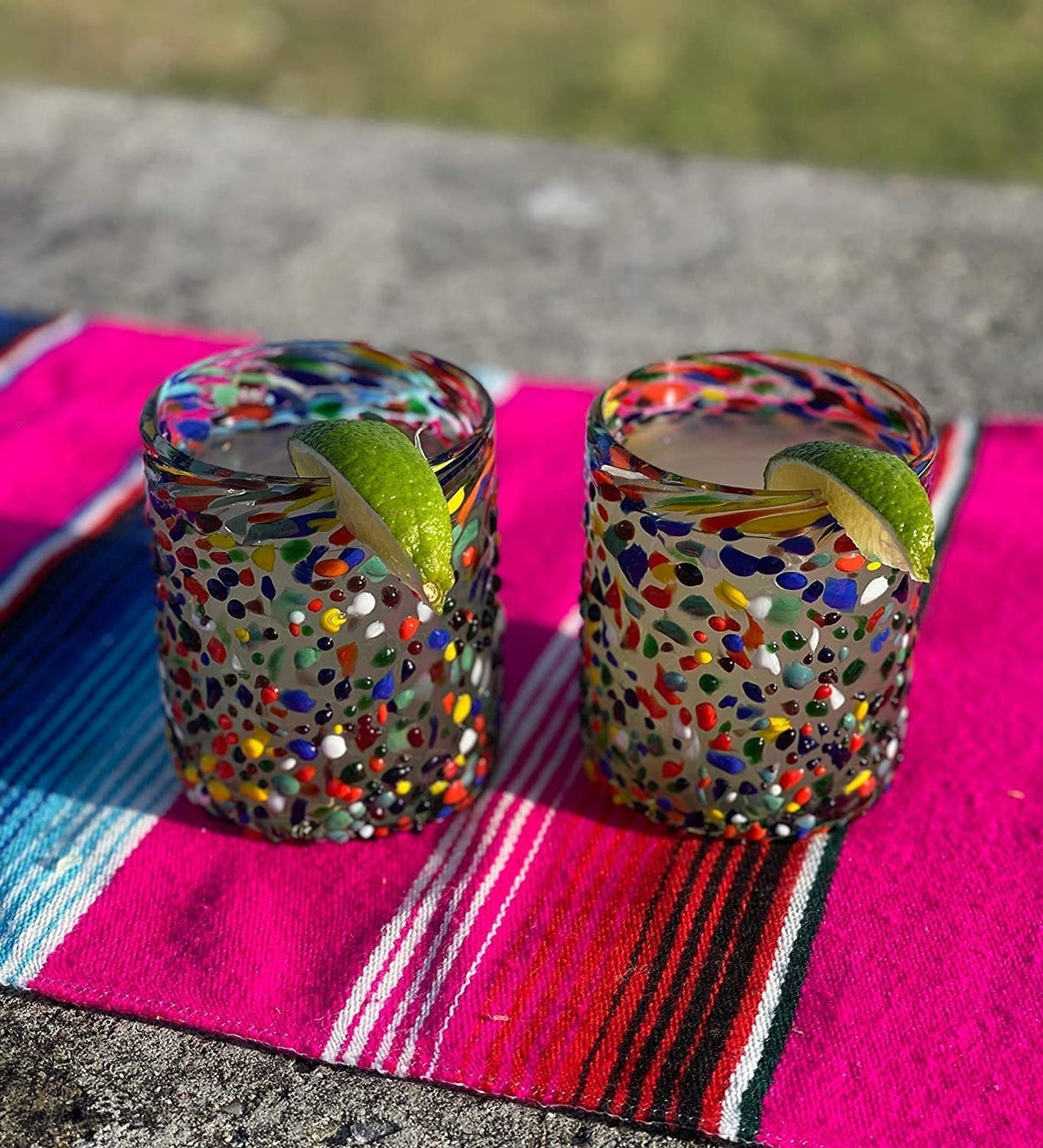 Confetti Rock Tumbler Glasses - Set of 6