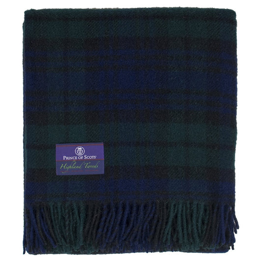 Highland Tweeds Pure New Wool Fluffy Throw - Black Watch