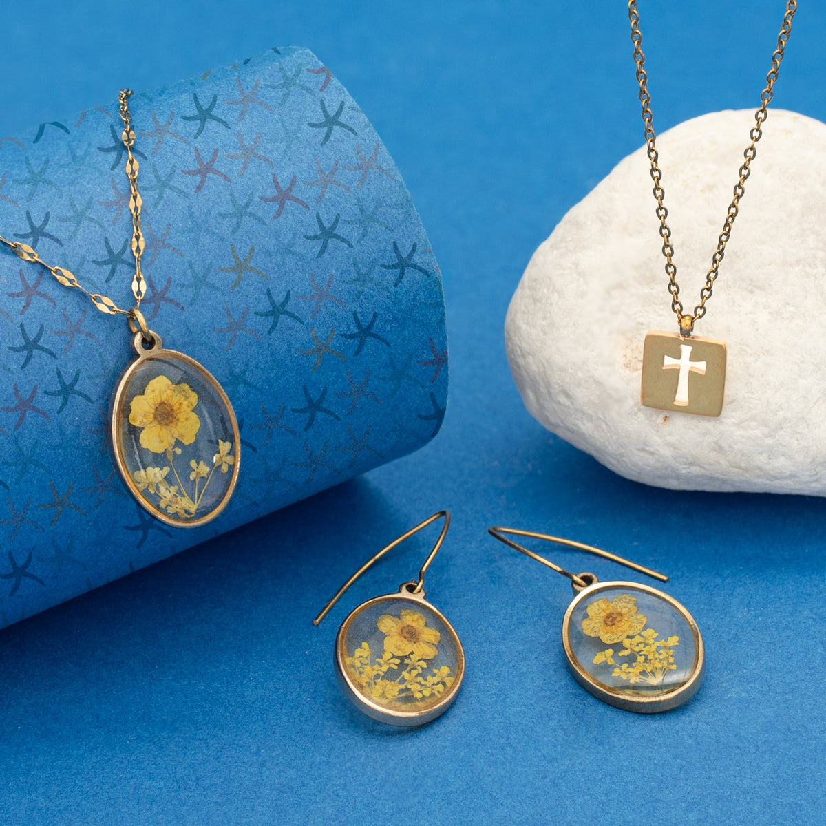 Axis Gold Cross Necklace