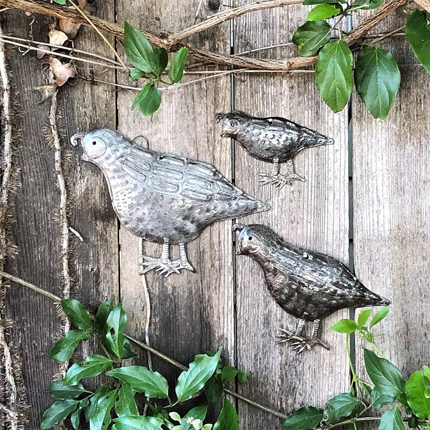 Quail, Covey, Handmade in Haiti Wall Decor Quail 10" x 7"