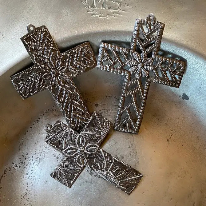 3.5" x 2 3/4" Milagro Crosses, Set 3, Religious Décor
