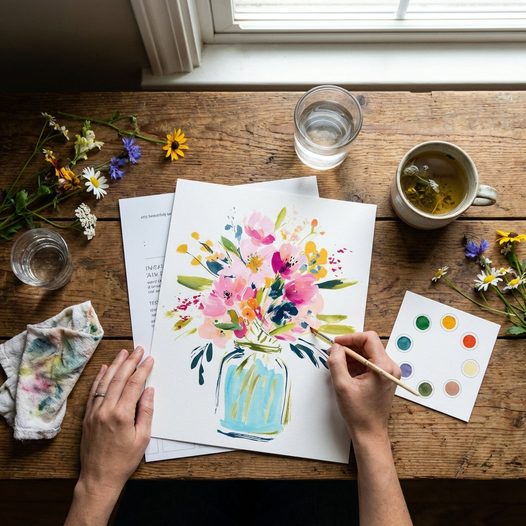 All-In-One Jar of Flowers Watercolor Kit