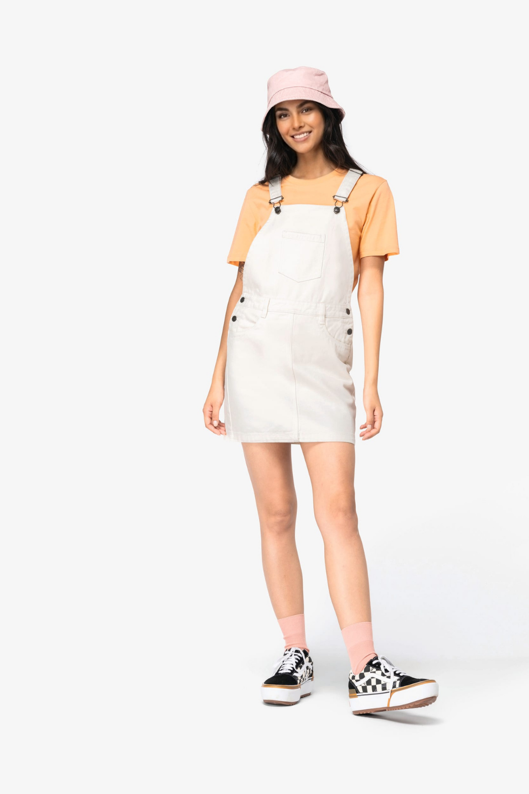 Vestido tipo peto - Natural