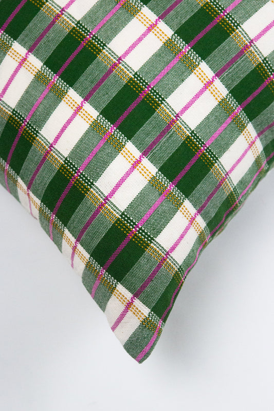 Archive NY San Andres Gingham Green Square Pillow