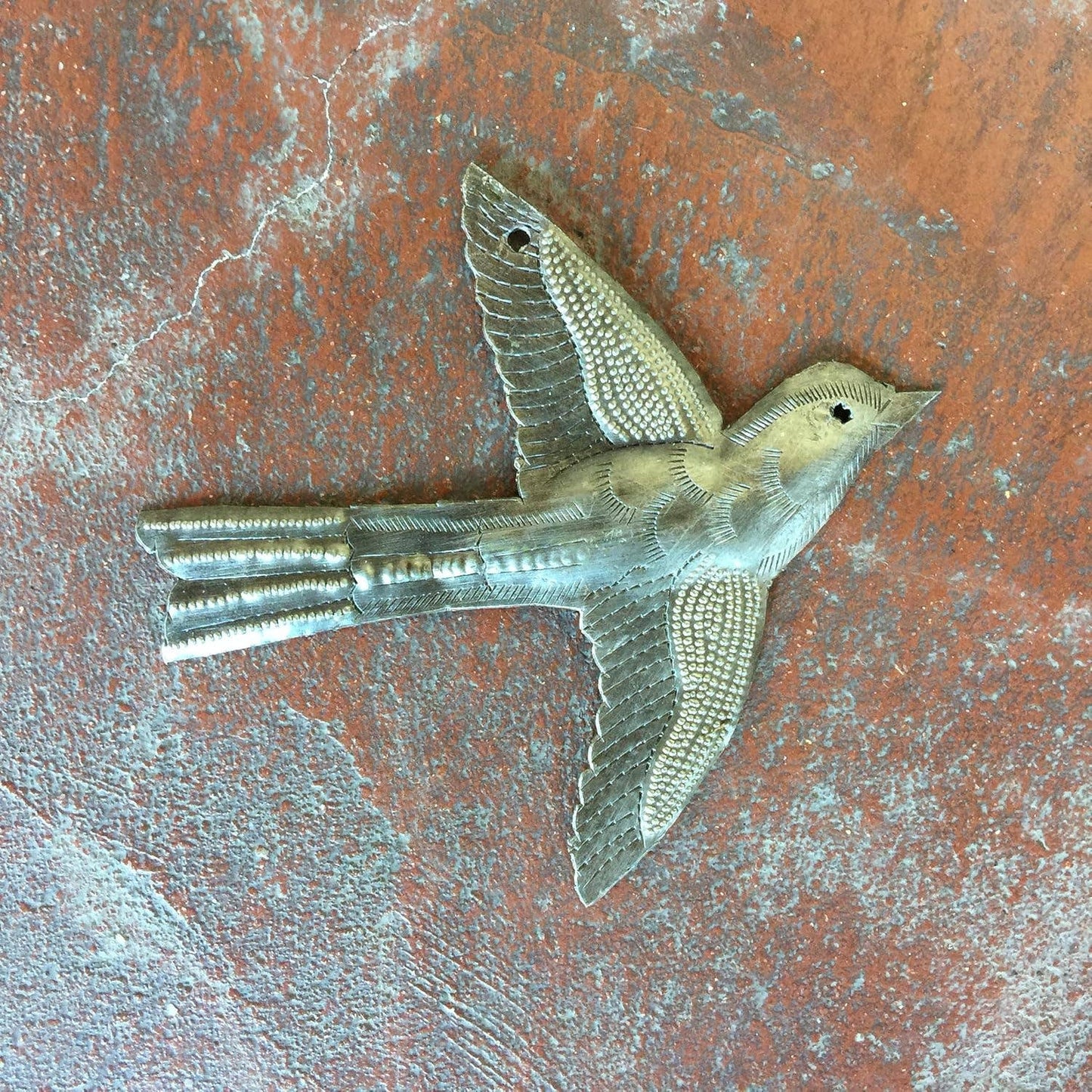 7" Small Metal Bird, Decorative Accent Handmade Figurine