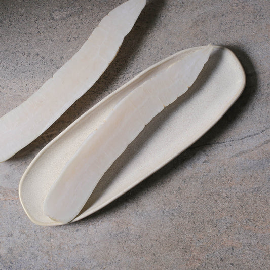 Shallow Organic Oval Platter Large Set of 4