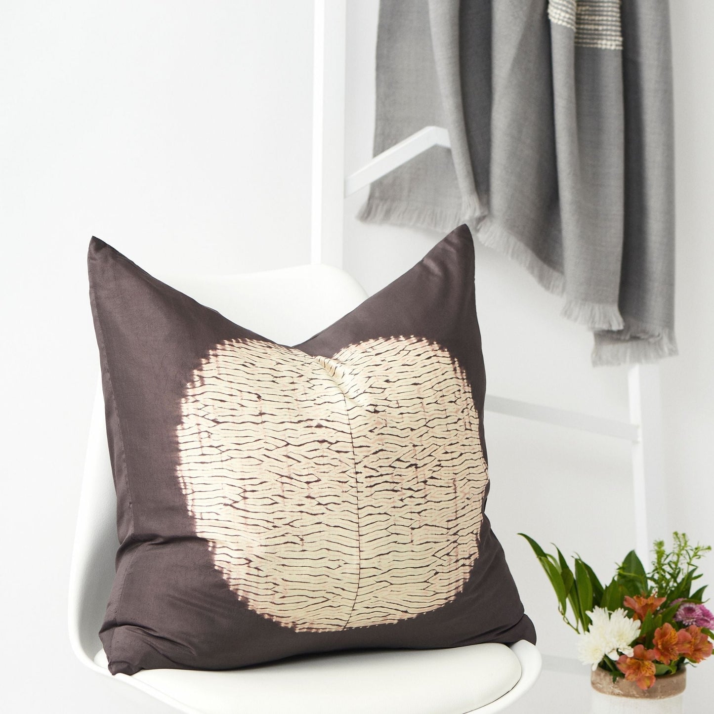 Shunya Handcrafted Shibori Print Mulberry Silk Pillow