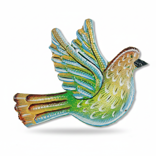 Blue Painted Bird Ornament