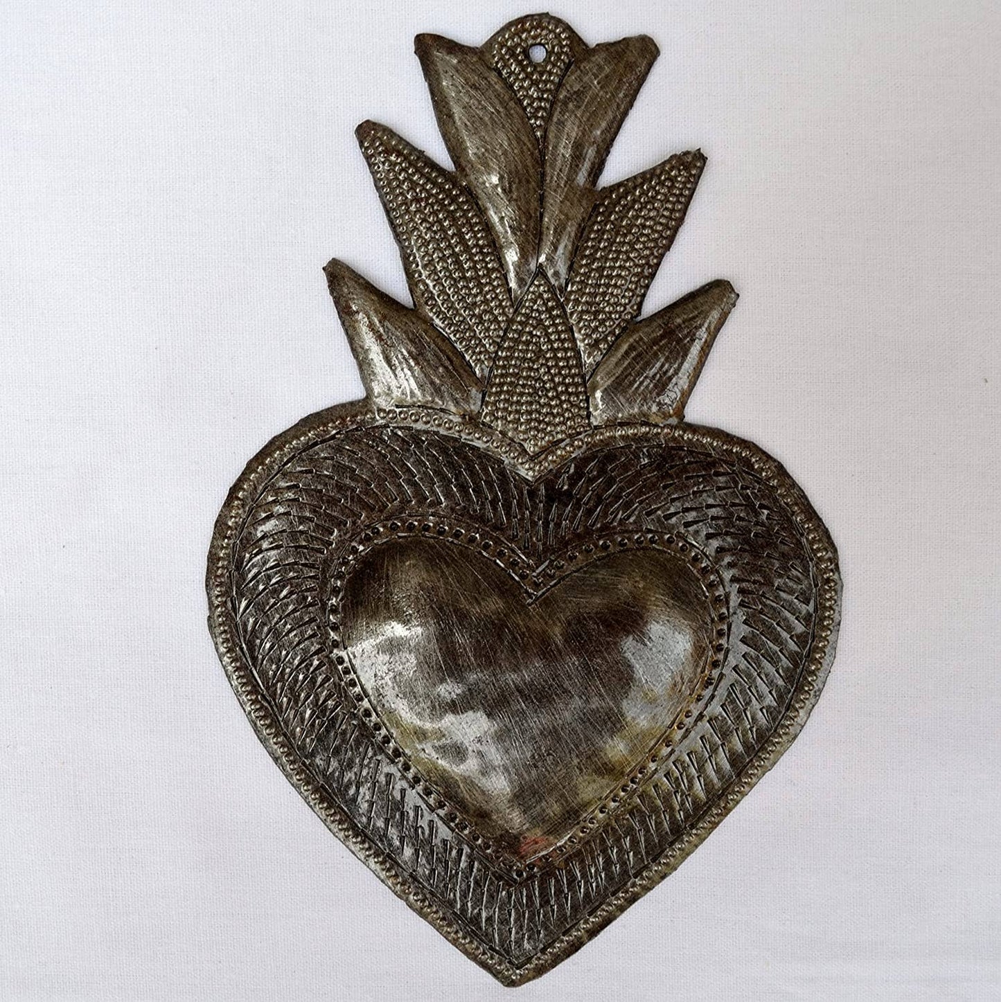 6" Set/3 Sacred Hearts, Hand Made in Haiti, Fair Trade