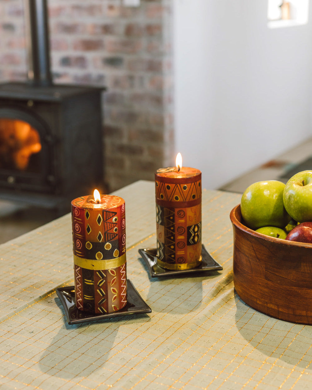 Safari Gold Painted Candles