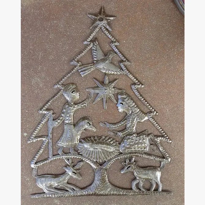 Christmas Tree, Nativity Theme Home Decorations, 13" x 17"