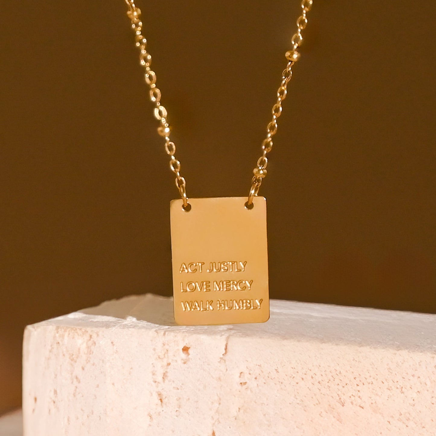 Act Justly Necklace in Gold