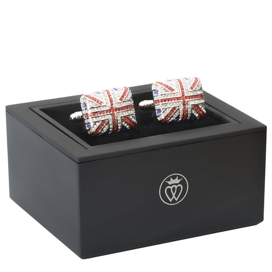 Union Jack Crystal Cufflinks