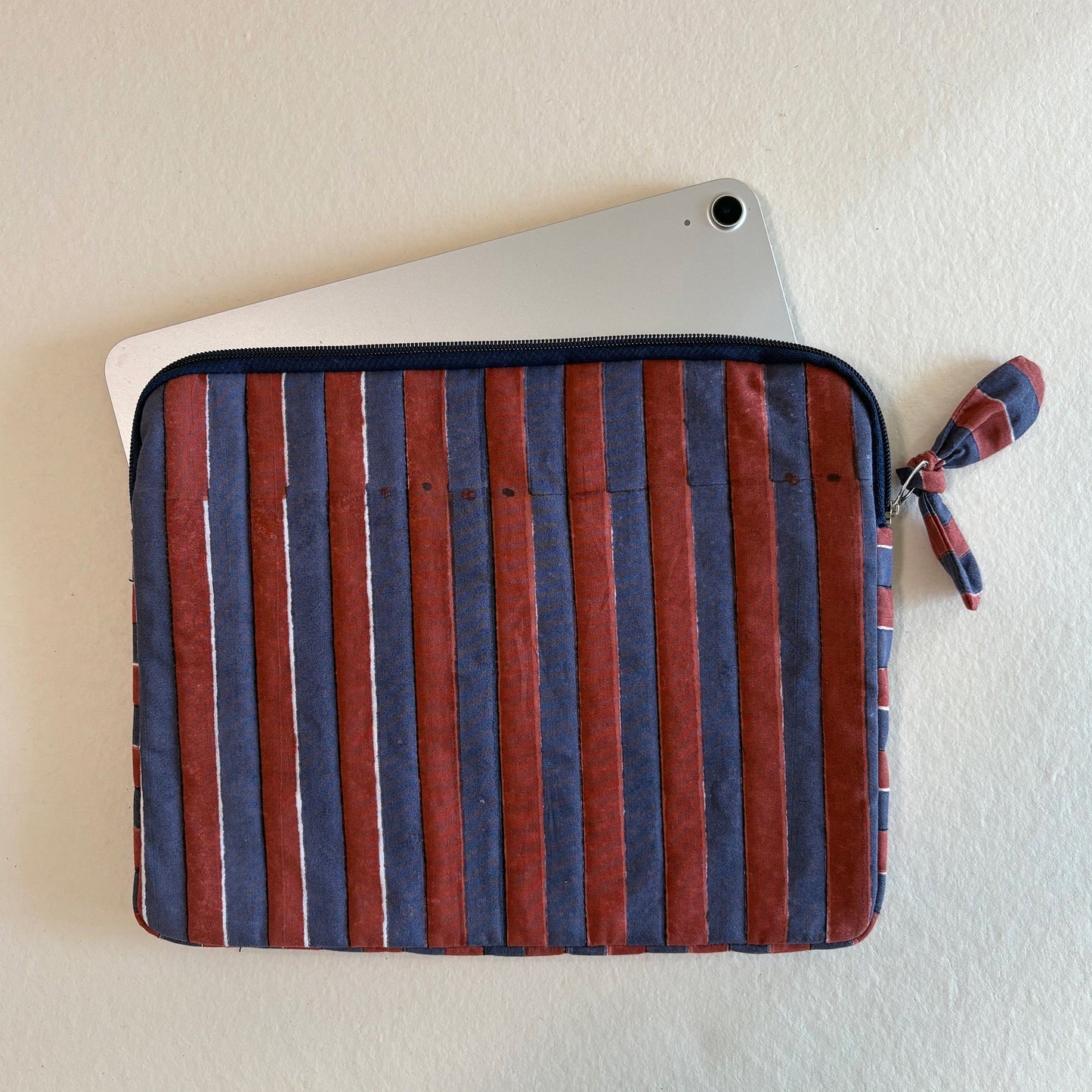 Quilted Cotton Tablet Sleeve with Hand Block Print