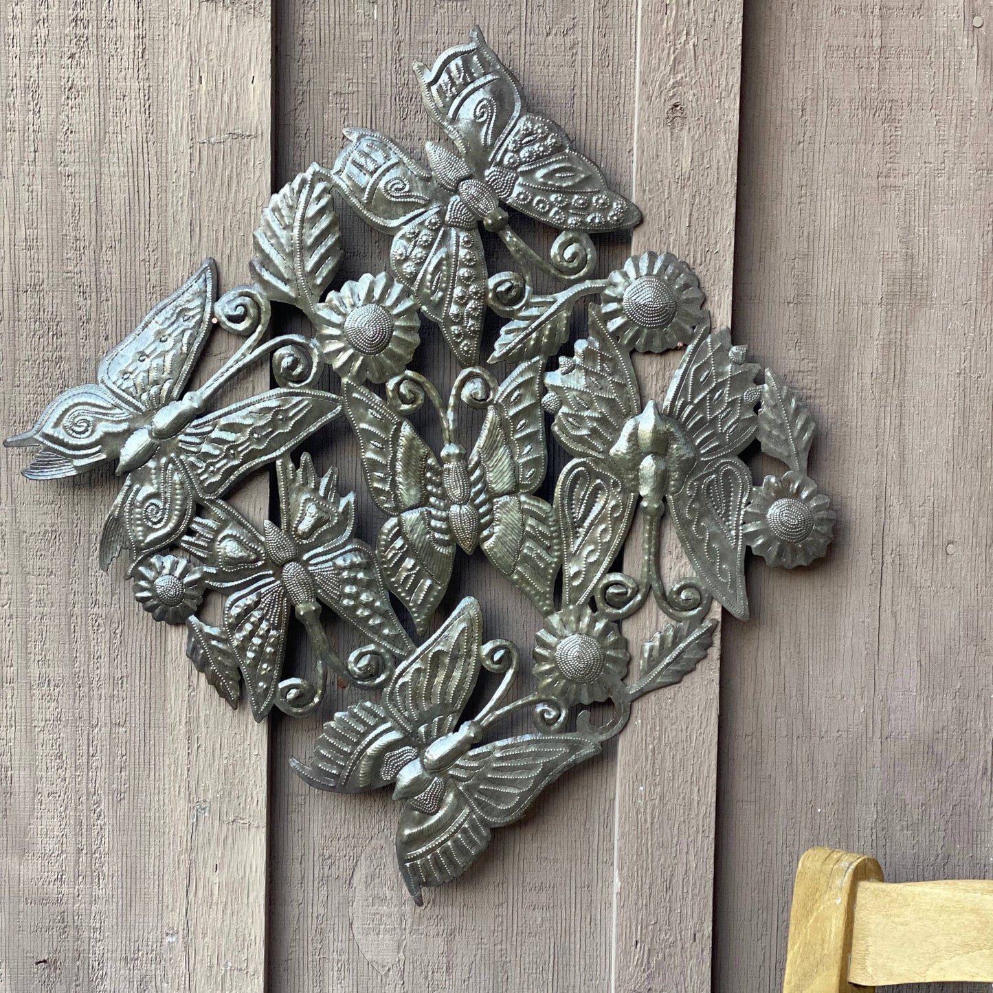Butterfly, Spring, Metal Wall Art, Haitian Art, 17.25"