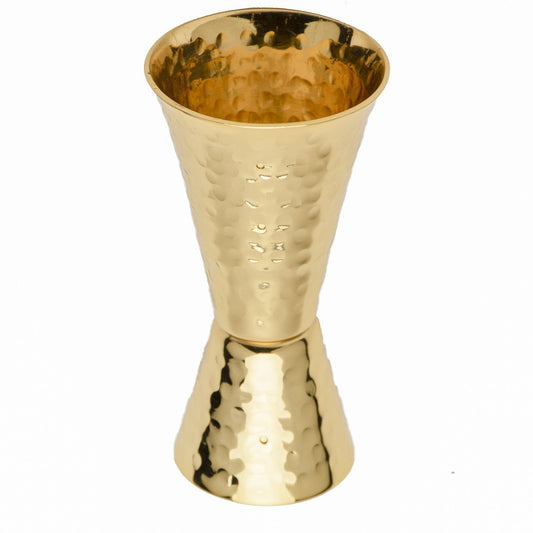 24K Gold Plate Hammered Solid Copper Jigger