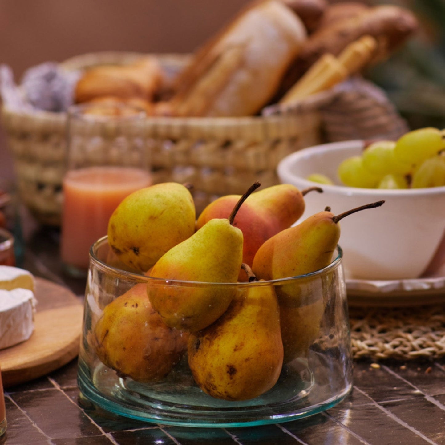 Moroccan Blown Glass Salad Bowl