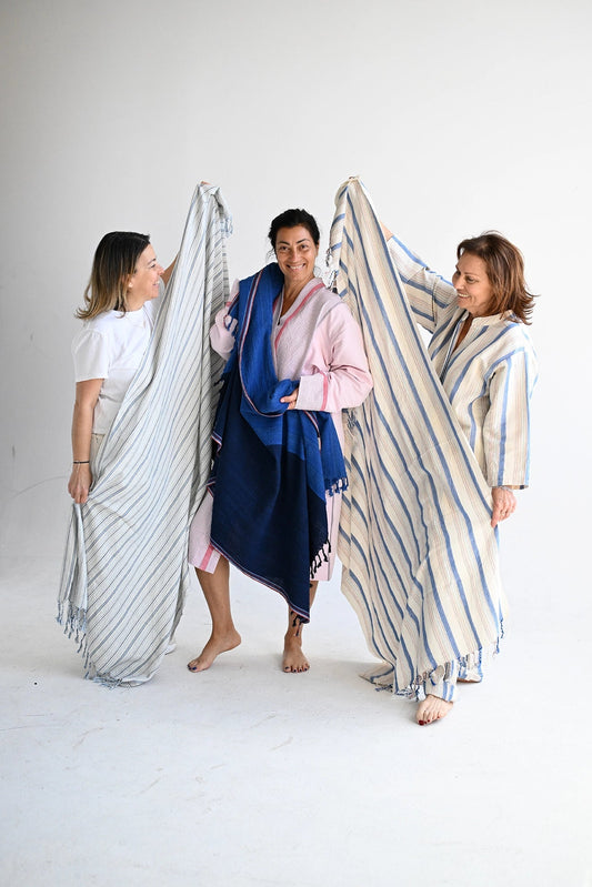 Blue Thin Stripe Cape Towel