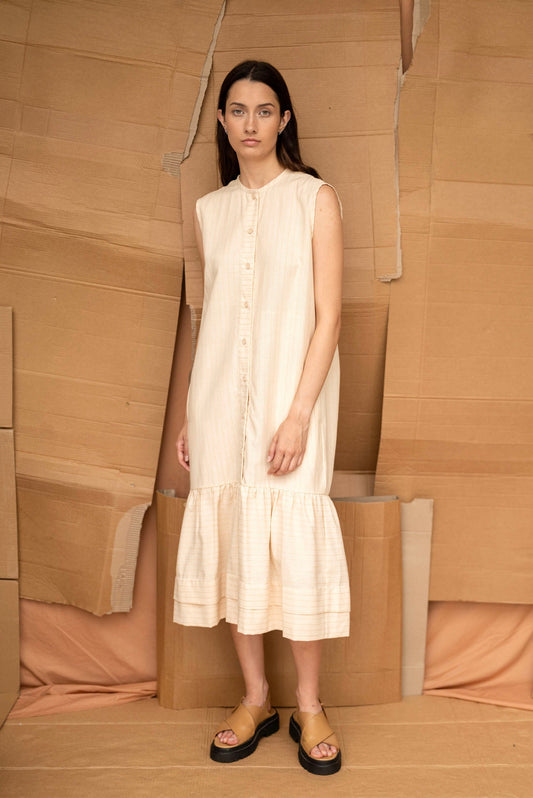 Cilou Dress | Natural Stripe - ReCreate Clothing