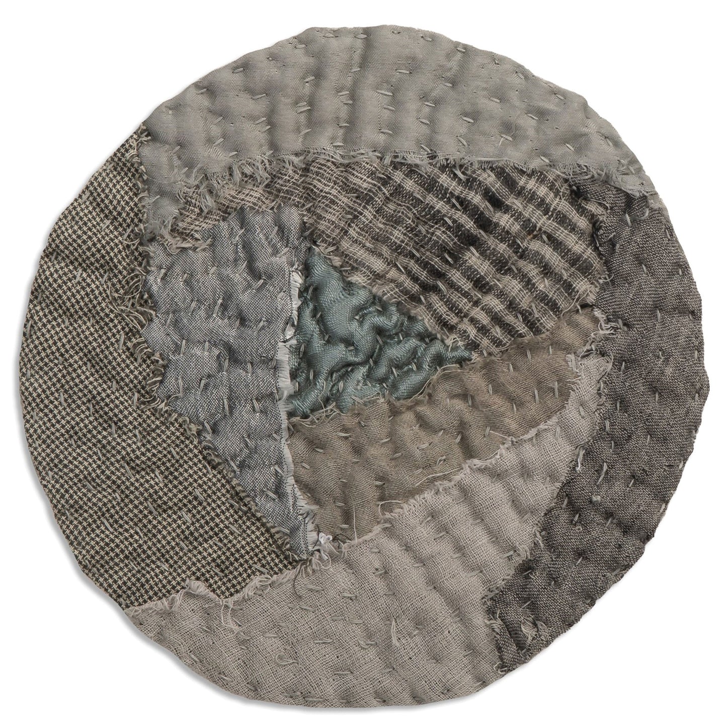 Grey Mist Rose kantha Coaster (Set of 2)