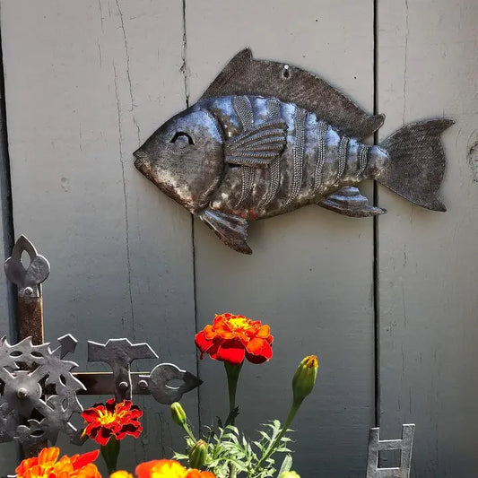 Haitian Metal Tropical Fish Wall Art Fair Trade 11" x 7"
