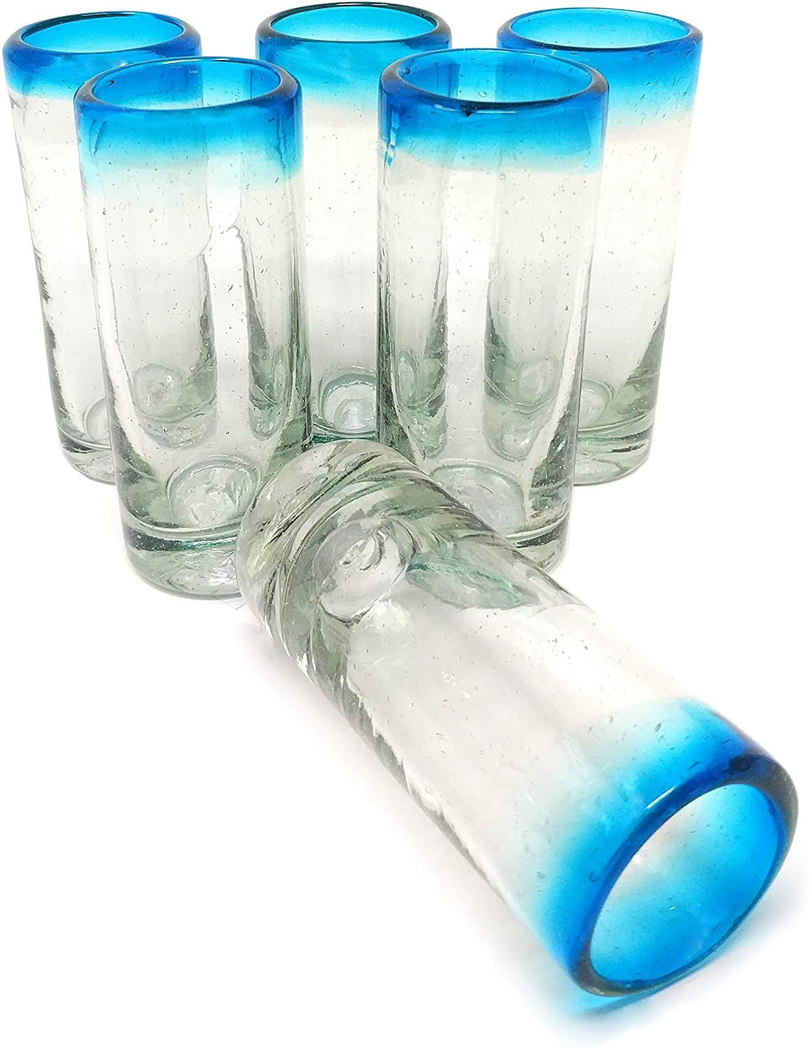 Aqua Rim Tequila Shot Glasses - Set of 6