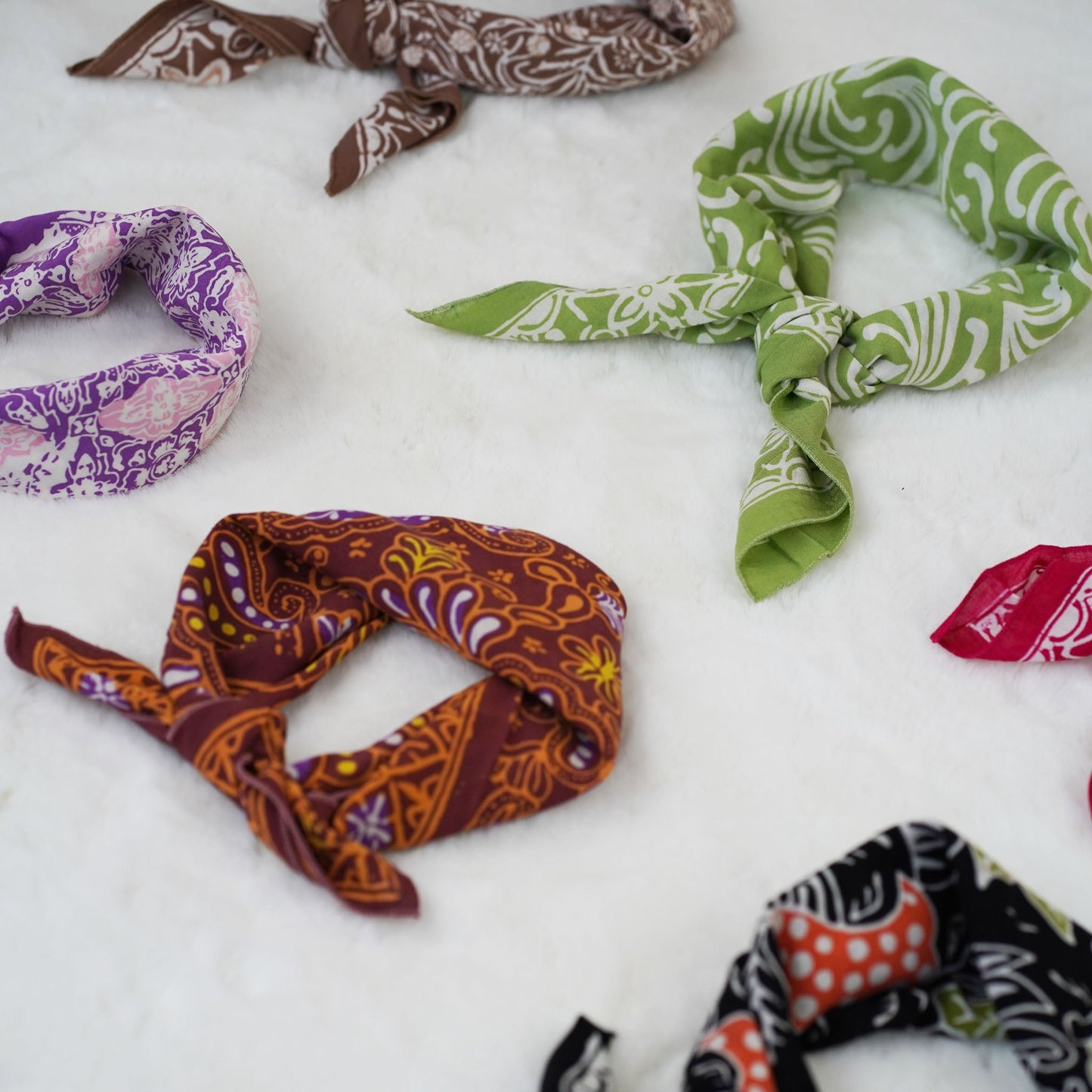 Hand Dyed Batik Bandana, 100% Soft Cotton, Magenta Magic, Pink