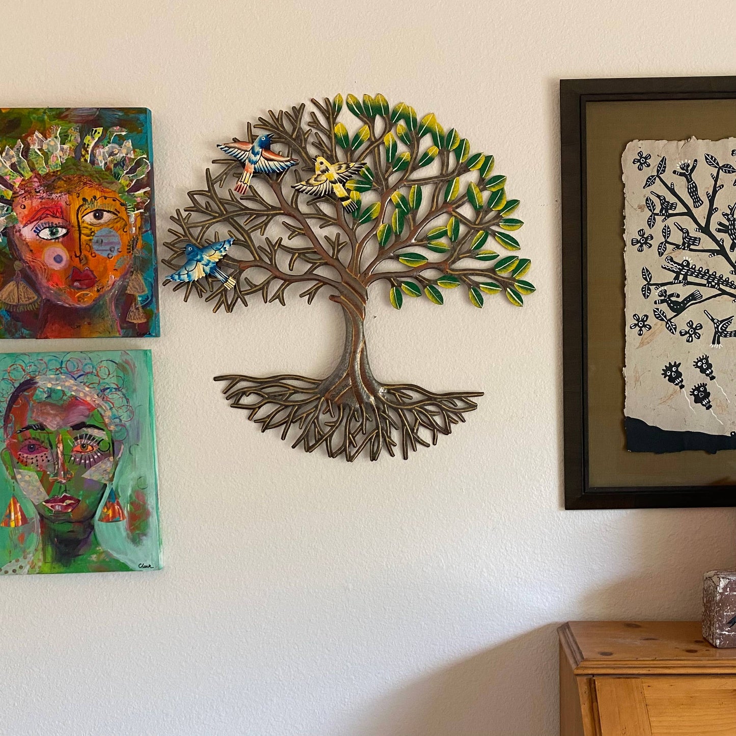 23" Haitian Metal Colorful handmade Tree of Life Wall Decor
