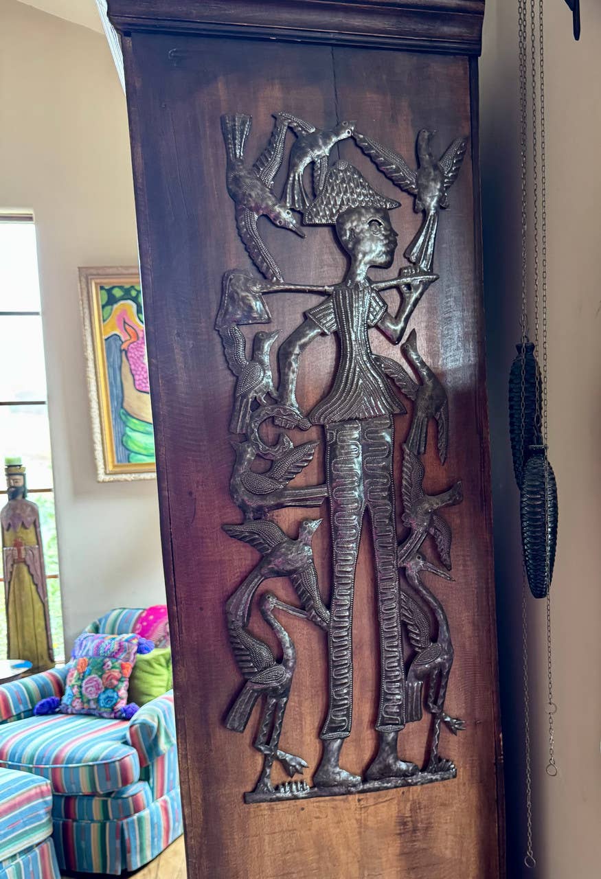Farmer with Birds Metal Wall Art by Michee Remy 11" x 35"