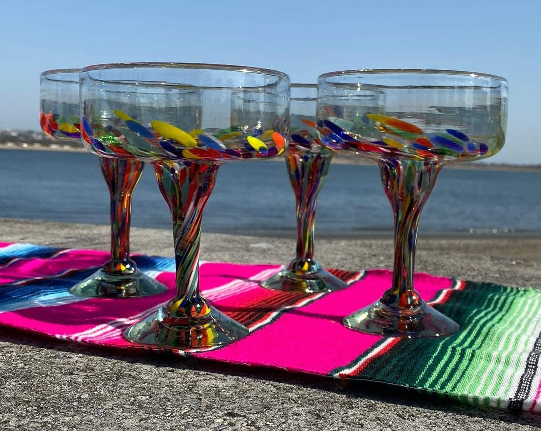 Confetti Carmen Design Margarita Glasses - Set of 4
