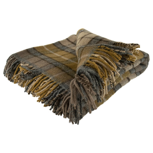 Highland Tweeds Pure New Wool Fluffy Throw - Natural Buchanan