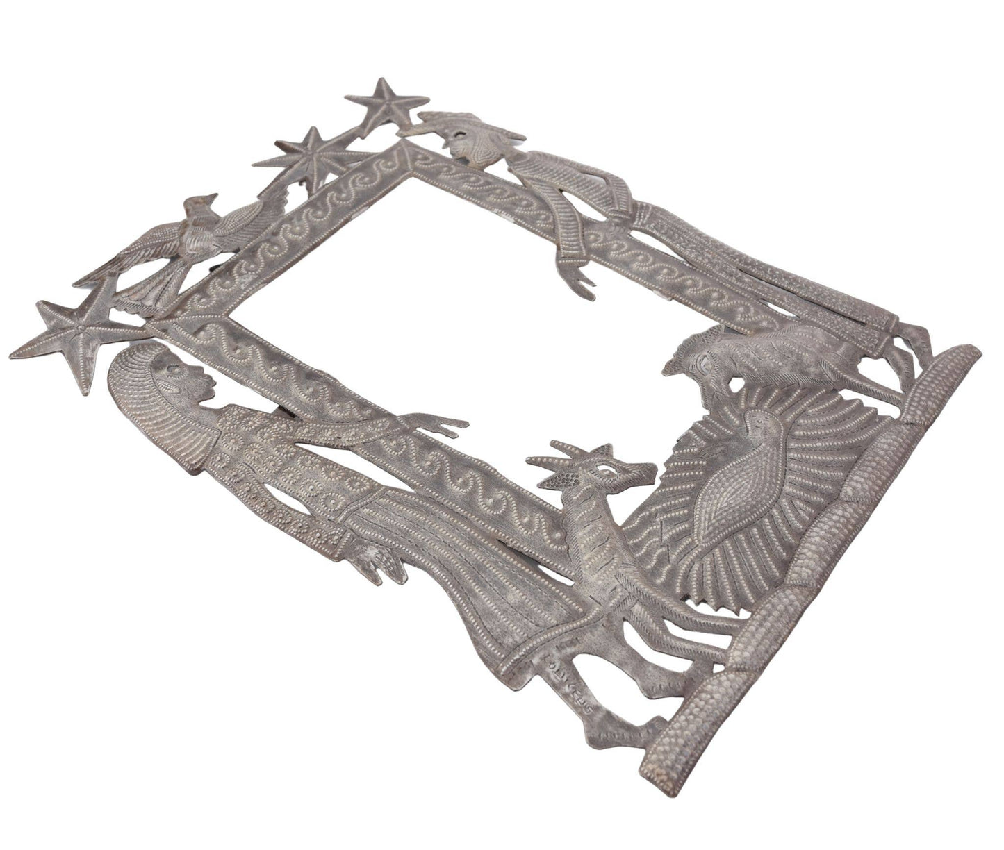 Handmade Haitian Metal Nativity Frame