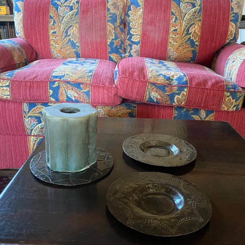 Candle Plate Holders, Handmade in Haiti, Fair Trade 6" x 6"