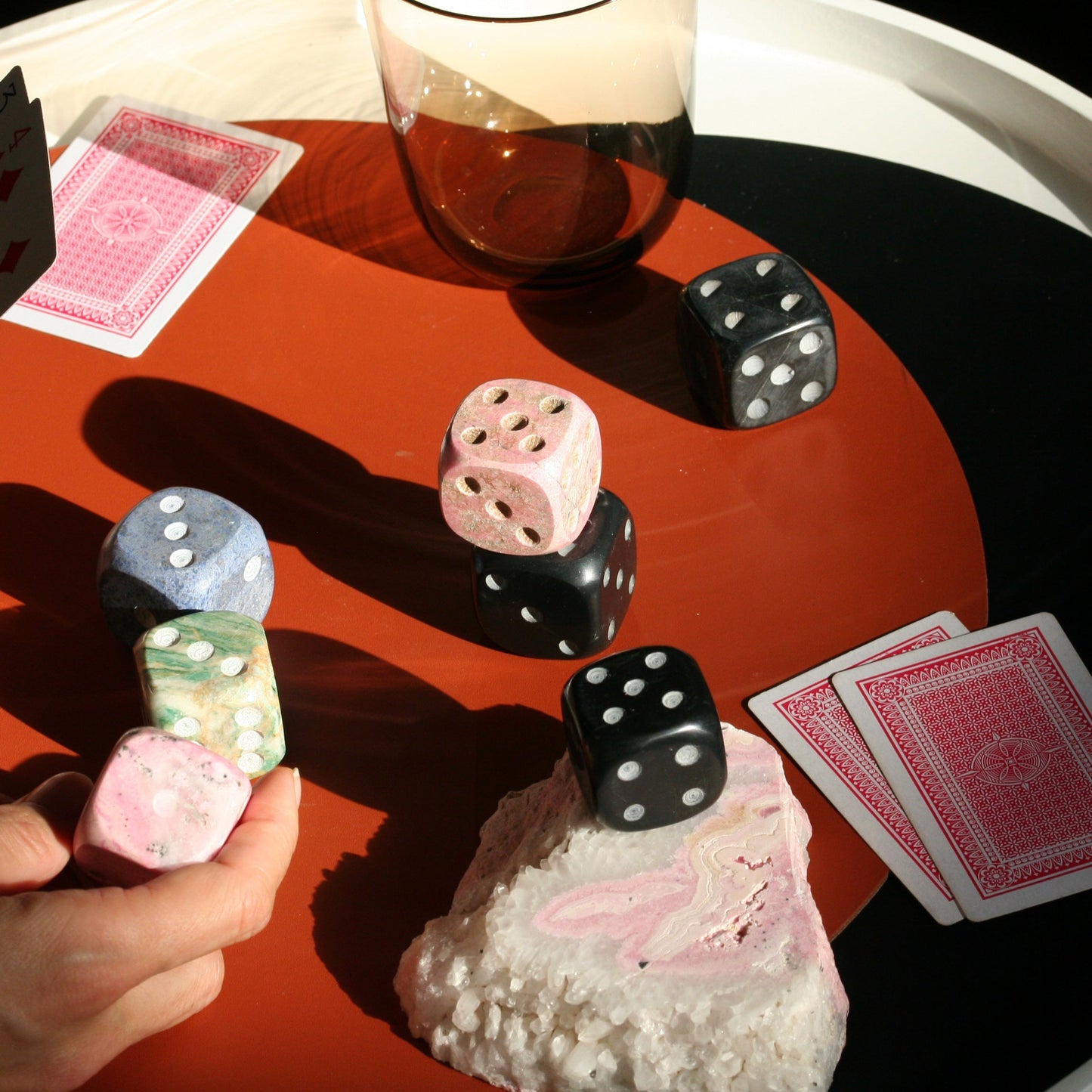 Giant gemstone Dice - set of Four