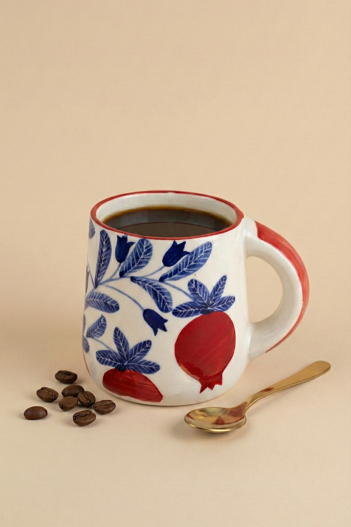 Anaar Coffee Mug- Red , 3.5 X 3 Inches (set of 2)