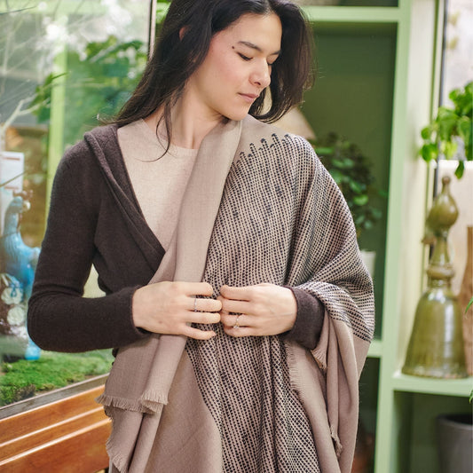 Flo Brown Merino Textured Handloom Throw